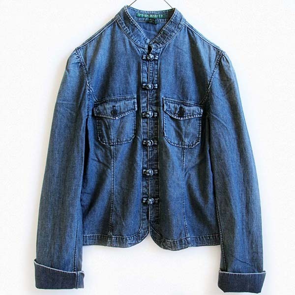 LAUREN JEANS ラルフローレン スタンドカラー チャイナボタン 