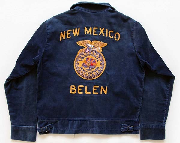 70s FFA NEW MEXICO チェーン刺繍&パッチ付き コーデュロイジャケット 