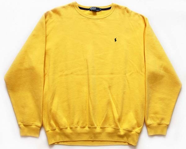 90s ポロ ラルフローレン ワンポイント スウェット 黄 XL - Sixpacjoe ...