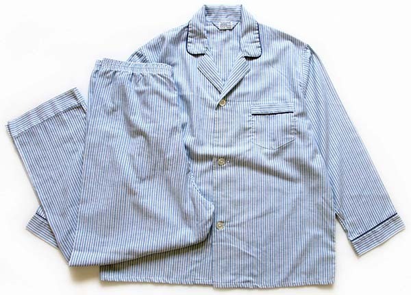 70s Penneys TOWNCRAFT マルチ ストライプ パジャマ シャツ&パンツ 