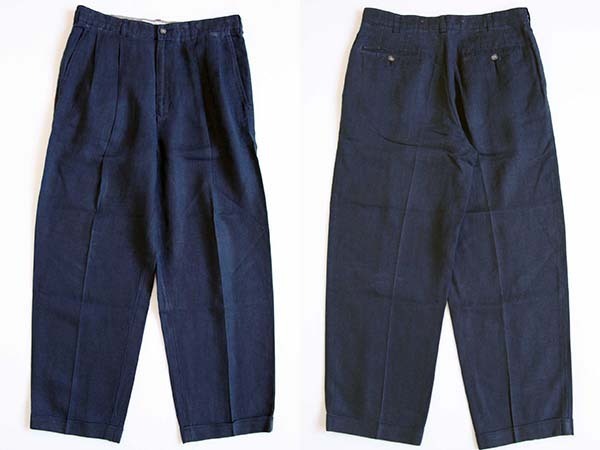 トレフォイル 90s Banana Republic ツータック リネンパンツ デッド