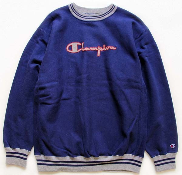 90s USA製 Championチャンピオン スクリプト ビッグロゴ刺繍 
