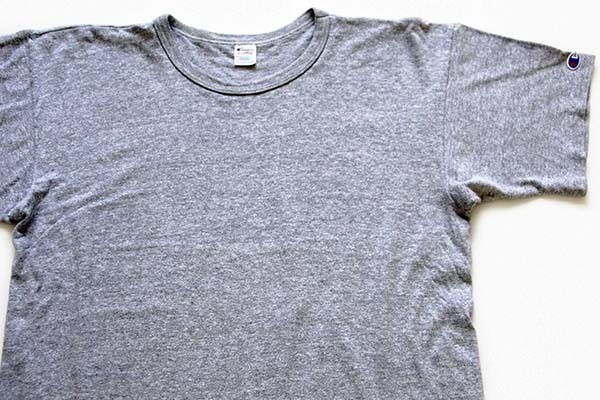 80s USA製 Championチャンピオン 無地 目無し バインダーネック 88/12 Tシャツ 杢グレー XL Sixpacjoe Web  Shop