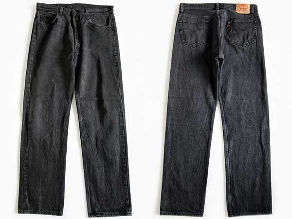 90s USA製 Levi'sリーバイス 501 ブラック デニムパンツ w36 L32 
