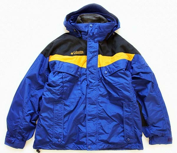 90s Columbiaコロンビア Boulder Ridge フリースライナー付き ナイロンパーカー 青×黒 L Sixpacjoe Web Shop Columbia アノラックパーカーPFG