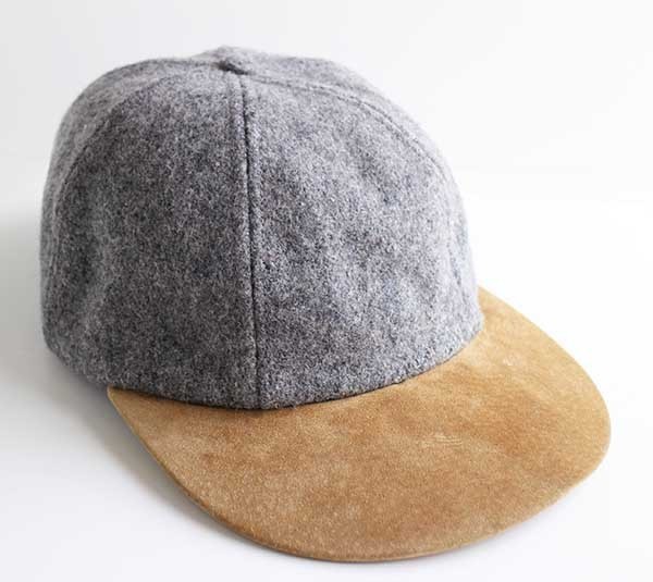 90s USA製 ウール×レザー キャップ グレー×薄茶 - Sixpacjoe Web Shop