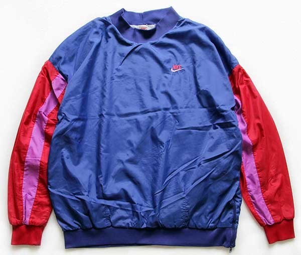 90s NIKEナイキ ビッグロゴ刺繍 マルチカラー 切り替え プルオーバー 