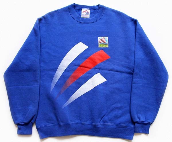 90s USA製 USPS 両面プリント スウェット 青 M - Sixpacjoe Web Shop