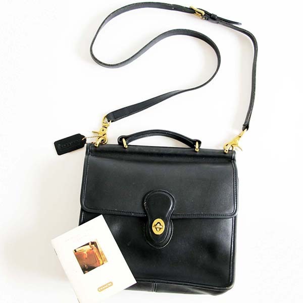USA製 COACH オールド コーチ 2WAY レザー ショルダーバッグ 黒☆E4C 