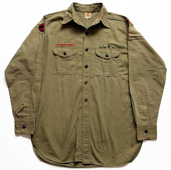 BSA ビンテージ 40s ボーイスカウトシャツ 14 1/2 チェンジボタン 