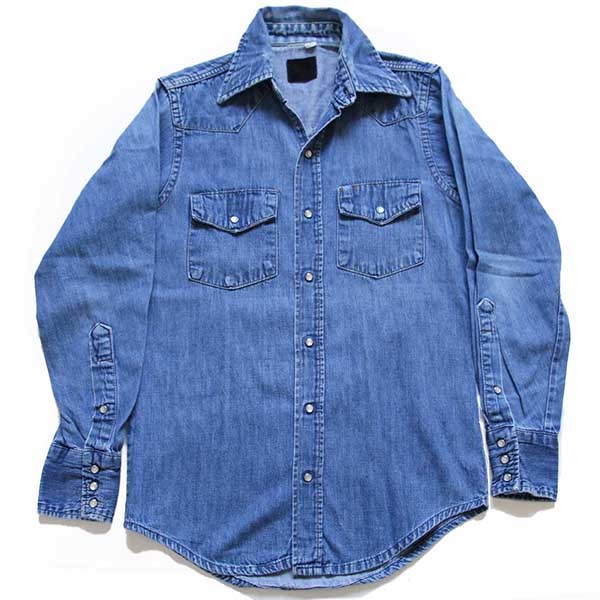 70s Sears ROEBUCKS デニム ウエスタンシャツ S - Sixpacjoe Web Shop