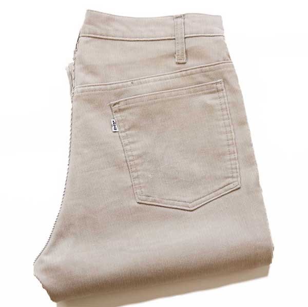 80s USA製 Levi'sリーバイス 519 コーデュロイパンツ ライトベージュ ...