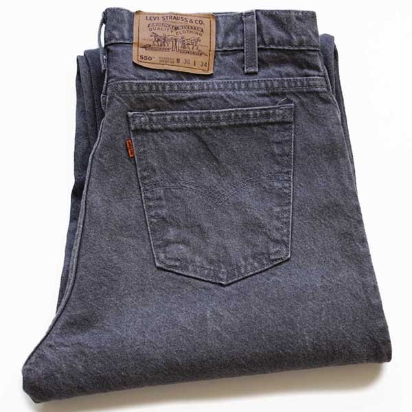 90s USA製 Levi'sリーバイス 550 グレー デニムパンツ w36 L34