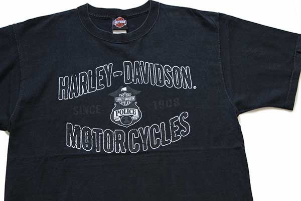 00s USA製 HARLEY-DAVIDSON ハーレー ダビッドソン POLICE 1 両面 