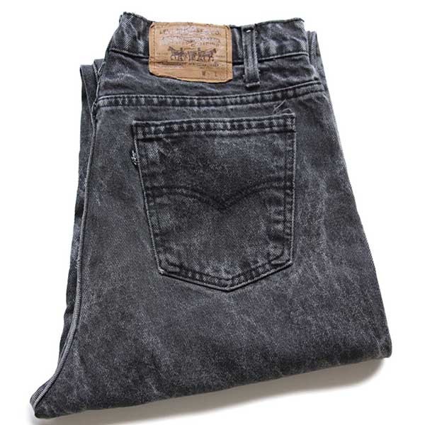 90s USA製 Levi'sリーバイス 550 ケミカルウォッシュ ブラック デニム 