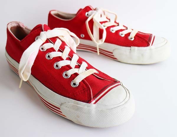 70s USA製 PRO-Kedsプロケッズ キャンバス スニーカー Low 当て布 赤