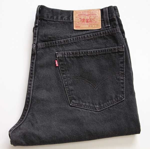 90s USA製 Levi'sリーバイス 550 ブラック デニムパンツ w40 L30