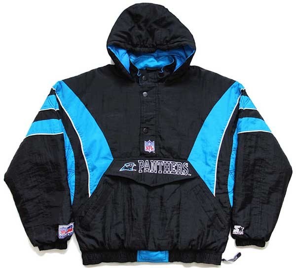 00s STARTERスターター NFL CAROLINA PANTHERS ロゴ刺繍 プルオーバー 