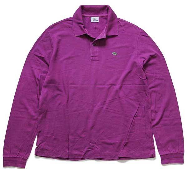 90s LACOSTEラコステ ワンポイント コットン 鹿の子 長袖ポロシャツ 紫 Sixpacjoe Web Shop