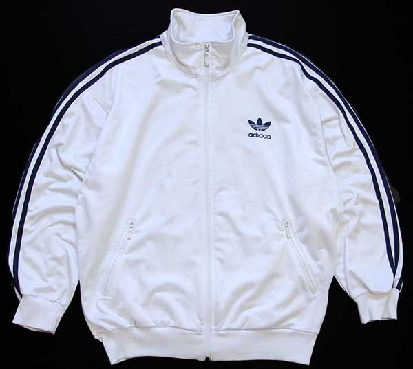 90s adidasアディダス トレフォイル ロゴ刺繍 トラックジャケット 白 
