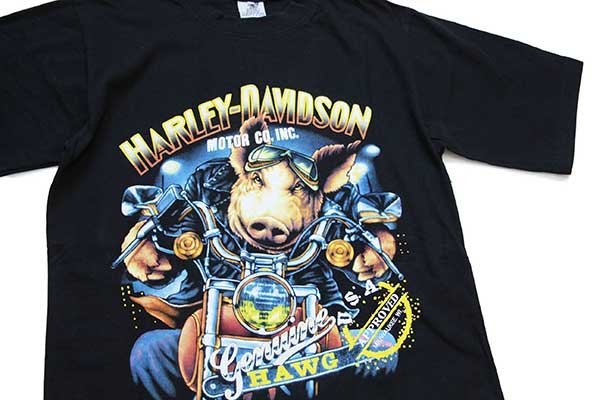 00s HARLEY-DAVIDSON ハーレー ダビッドソン HAWG ピッグ 両面プリント 