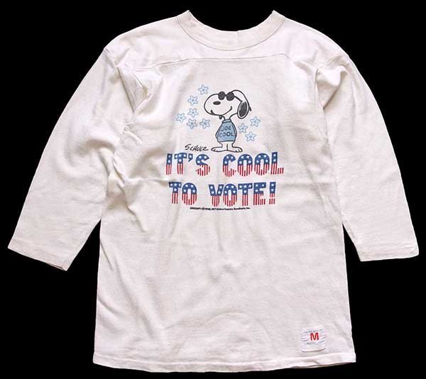 70s USA製 ARTEX スヌーピー JOE COOL IT'S COOL TO VOTE! 染み込み 