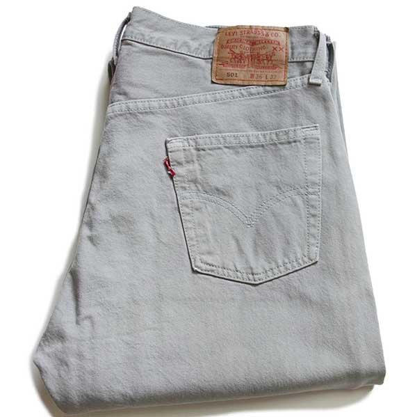 00s USA製 Levi'sリーバイス 501 カラーデニムパンツ 後染め グレー