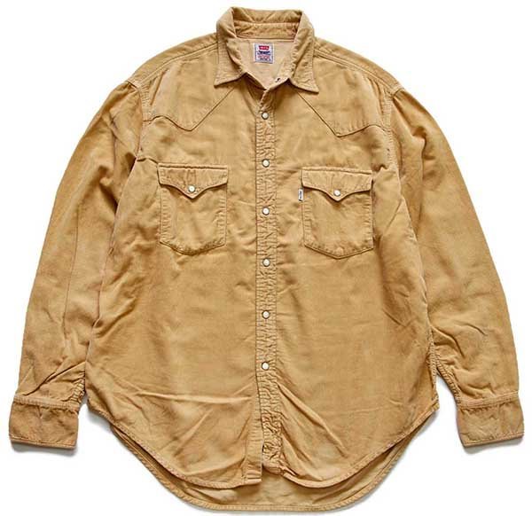 90s Levi'sリーバイス コットン コーデュロイ ウエスタンシャツ 薄茶