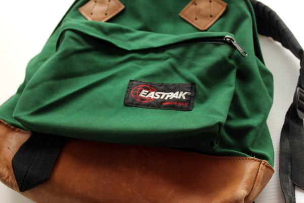 80s USA製 EASTPAKイーストパック ボトムレザー リュックサック 緑 