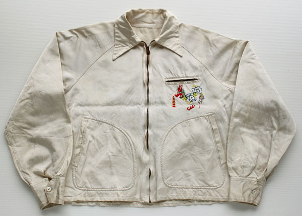 50s Okinawa刺繍 サテン スーベニアジャケット☆スカジャン 